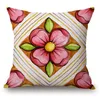 red and green flower cushion cover beautiful floral throw pillow case for sofa bed lounge modern chaise chair cojines