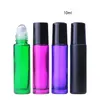 Colorful Glass Roller Ball Essential Bottle 10Ml Perfume Bottles Roll On Vial 750Pcs Lot Bulk Stock