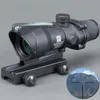 Охотничий прицел ACOG 4X32 реальная Волоконная оптика красная точка с подсветкой Шеврон стекла травления сетки тактический оптический прицел