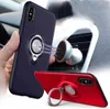 Hybrid Armor Defender Case 360 Ring Stand Holder Couverture arrière magnétique avec sac d'emballage au détail pour iPhone X XS 8 7 6 Plus S8 S9 Note 8