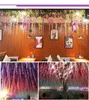Rosequeen Wedding Decor Seta artificiale Glicine Fiore Viti appese Rattan Sposa fiori Ghirlanda per giardino di casa Hotel Piante simulate