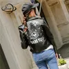 Fashion-YAUAMDB women faux leather jacket 2018 spring autumn pu S-XL female coat hip hop clothing ladies print motorcycle outerwear y111