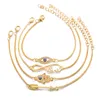 Luxo Clássico Jóias Set Mens Fashion Gold Palm Seta Rhinestone Eye Charm Bracelet