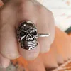 Cool High Detail Stainless Steel Skull Ring Mens Biker Punk Ring US 7~14 Herrenring Bague Homme Anillo Hombre