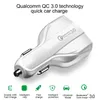 QC3.0 Dual USB Car Charger 2 Port carregador duplo USB Universal Plug Adapter carregamento Tipo C Carregador Rápido Com pacote de varejo