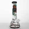 Bongo de vidro com fundo de copo 420 Belle Design Narguilés de 12" narguilés Rasta inebriantes cachimbos de água 18,8 mm bongs de marca comum