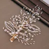 Bruid bruiloft haar sieraden goud kleur legering blad haar clip elegante handgemaakte vrouwen haaraccessoires