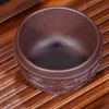 110 ml paarse klei master theekops zilveren draak decoratie theekopjes Chinees kung fu theeware drinkware