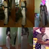 Mode-Afrikaanse jurk vintage polka dot wit zwart gedrukt retro bodycon vrouwen zomer korte mouw plus size lange maxi jurk y19021409