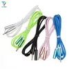 300pcs/lot Colorful Braided nylon Audio Cable Fabric Male To Male Stereo Audio AUX Auxiliary Cable line For iphone Samsung Smartphone