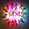 Hot 10 Pcs Wall Stickers Colorful Glowing Butterfly LED Lights Night Light Wall Stickers 3D House Home Decoration Sticker Kids gift