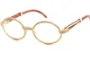 Gold de madeira de boa qualidade 7550178 Óculos de sol redondos vintage unissex hight diaml glasses Limited c Decoration Designer 3298