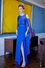 Royal Blue Mother Of The Bride Dresses With Wrap Beaded Belt Chic Wedding Guest Dress High Side Split Formal Mother Gowns Custom Made