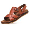 Hot koop-lederen sandalen ademend casual outdoor slip op strand sandalen Hoge kwaliteit Sandalen Heren