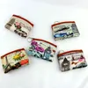 25pcsLot Mix colors coin purse with key ring printed pattern of Famous buildings in Europe and America Mini Coin bag change pouch4729162