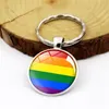 Akcesoria Gejowa Duma Rainbow Homoseksualizm Czas Kluczowa Klamra Wisiorek Metal Key Ring