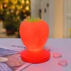 Brelong LED Night Light Creative Strawberry USB Laddning Bedside Decorative Eye Table Lamp White Pink Red6784251