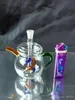 The teapot shaped water bottle Wholesale Glass bongs Oil Burner Glass Water Pipes Oil Rigs Smoking Free