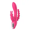 Vibratrice de lapin G Vanteur anal Spot Triple Courbe 12 Fonction Stimulator clitoral Vibrateur de gode imperméable pour femmes couples Y2009540897