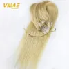 Top Grade Loop Hair 1g / Strand 100g / Pack Fuller Długie Proste Micro Micro Ring Extensions Włosy Brazylijski Fusion Keratyna Ludzkie włosy
