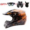 Мотоцикл крест для мотоциклетного шлема вниз по MTB DH Off Road Мотоцикл Поперечный гоночный шлем с перчатками Goggles Mask2353580