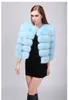 Fashion-Winter Fox Fur Coat Jacket Women Faux Fur Parka Coat Outerwear Round Neck Long Sleeve Warm Coats Women Short Wool Coat CJE1006