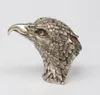 China antique Tibetan silver Eagle Head Ancient beast Animal Decoration Statue