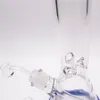 Narghilè da 13 pollici Bordo blu antiscivolo Suola in gomma bicchiere bong in vetro pipa ad acqua dabrig con stelo trasparente 1 ciotola trasparente inclusa