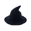 Шляпа ведьма складной костюм Острый большой край сплошной цвет вязание