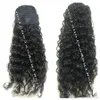 2021 high curly hair ponyail hairstyle braided pony tail extension drawstring clip in 100 human horsetail updo hairpiece 140g black brown colors full