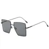 Metallo grande cornice quadrata occhiali da sole uomo occhiali da sole da sole oversize occhiali UV400 7 colori
