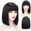 AISI HAIRE Short Straight Wige with Bangs for Women Synthetic Wigs Black Purple Pink Blue Bob Wigy Heat Resistant Cosplay Hair