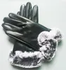 grey leather gloves