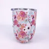 10 once Floral Mermaid Scale Stampa Guscio d'uovo Tazza Bicchiere da vino Bicchiere con coperchio Acciaio inossidabile Doppia parete Vuoto Uovo Birra Bottiglia d'acqua 4 colori