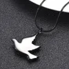 LkJ10041 Black Color Peace dove Memorial Urn Locket Hold Your Loved Animal Ashes Pet Cremation Jewelry Pendant Stainless Steel