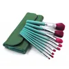 Set di pennelli per trucco 9 pezzi Eyeliner Lip Powder Foundation Ombretto Make up Brush Tools con trousse