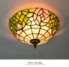 Tiffanyの伝統的な天井灯の備品2ライトバロック壁アート屋内ライトリビングルームベッドルームホテルカフェ