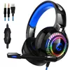 PS4 Xbox Gaming Headphones LED Flash Running Light PC Computer Spel Headsets Stereo Buller Avbryta hörlurar 7.1 Kanalmikrofon