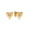 Boucles d'oreilles plaquées or rose 18 carats de luxe Boucles d'oreilles de mariage en diamant CZ avec boîte d'origine pour Pandora 925 Silver Love heart Stud