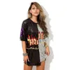 Hello528shop Top con paillettes da donna con punto interrogativo per donna estate - DS Costumes Cantante Performance Fire Dance Stage Abbigliamento Camicie a maniche corte