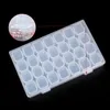 1 Set 28 Slots Lege Nagelopslag Box Case Voor Steentjes Legering Onderdelen Organizer Case Storage Kralen Sieraden Dozen