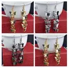 2019 nouveautés femme alliage 5 étages papillon balancent lustre boucles d'oreilles noir or argent exagéré pendentif boucles d'oreilles