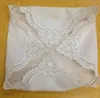 Hometextiles senhoras lenço branco suaves casamento Handkerchief 12PCS / lot 12x12" bordados bordas elegante laço de crochet para a noiva