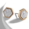 Résine alliage géométrique diamant cristal natural pierre d'oreilles femelles bijoux dames en acier inoxydable géométrique cubique zirconie oreille2851