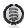 Magnetiska ögonfransar Handgjorda återanvändbara 4 magneter Falska ögonfransar Naturliga mjuka makeuptillbehör Fake Lashes ML007 DHL Gratis