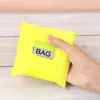 Eco Friendly Storage Handbag Foldable Usable Shopping Bags Reusable portable Grocery Polyester Large Bag Pure Color JXW207
