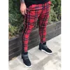 2019 남자 바지 체육관 스웨트 체크 무늬 사이드 스트라이프 스포트웨어 조깅 바지 남성 Streetwear 트랙 바지 Pantalones 유엔 Pantalon