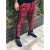 2019 Män byxor Gym Sweatpant Plaid Side Striped Sportswear Joggers Byxor Män Streetwear Track Pants Pantalones FN Pantalon