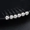 Rose Gold 6PCSlot Wedding Accessories Bridal Pearl Hairpins Flower Crystal Pearl Rhinestone Hair Pins Clips Bridesmaid Women Hair8874246