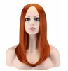 Parrucche per capelli sintetici da donna medio lunghe dritte Cosplay arancione scuro 50 cm